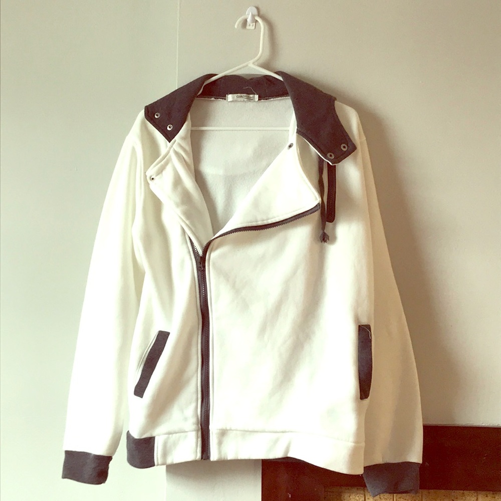 White and grey hoodie